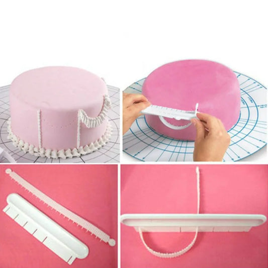 Hot Cake Decorating Curved aid With Scale Ruler Cream Decoration Skirt Marker Novice Home DIY Baking Tool Buttercream Leveling Peaceful Pleasures Health and Wellness