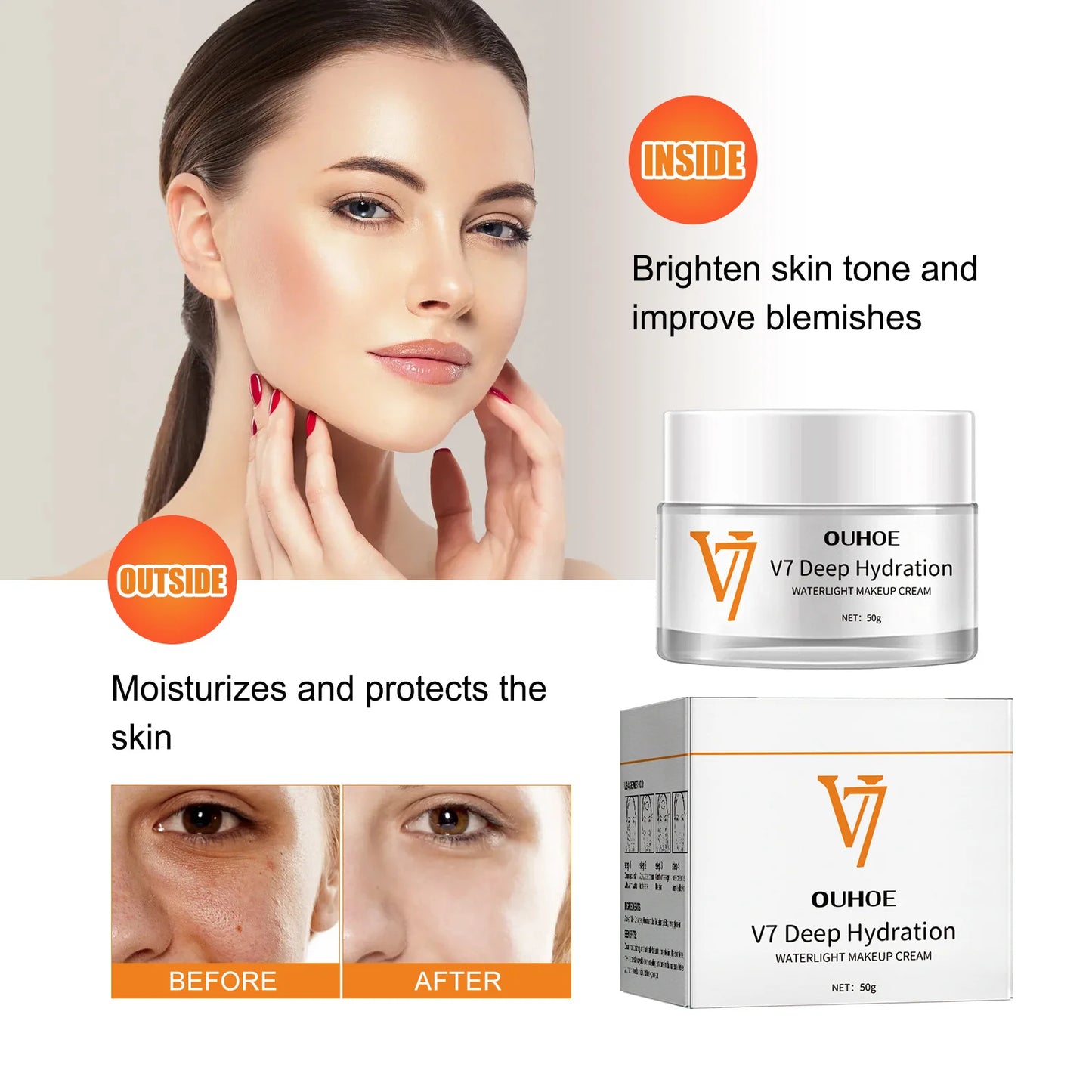 Ouhoe V7 Face Cream – Deep Hydration & Brightening Moisturizer