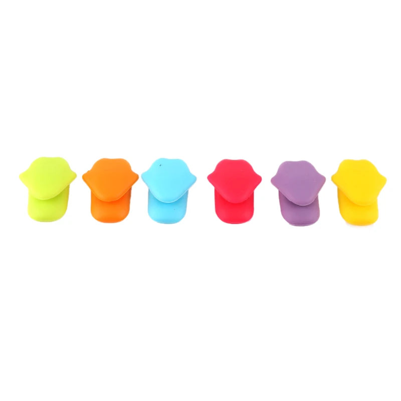 Silicone Wine Glass Markers & Drink Charms – 6 Pack