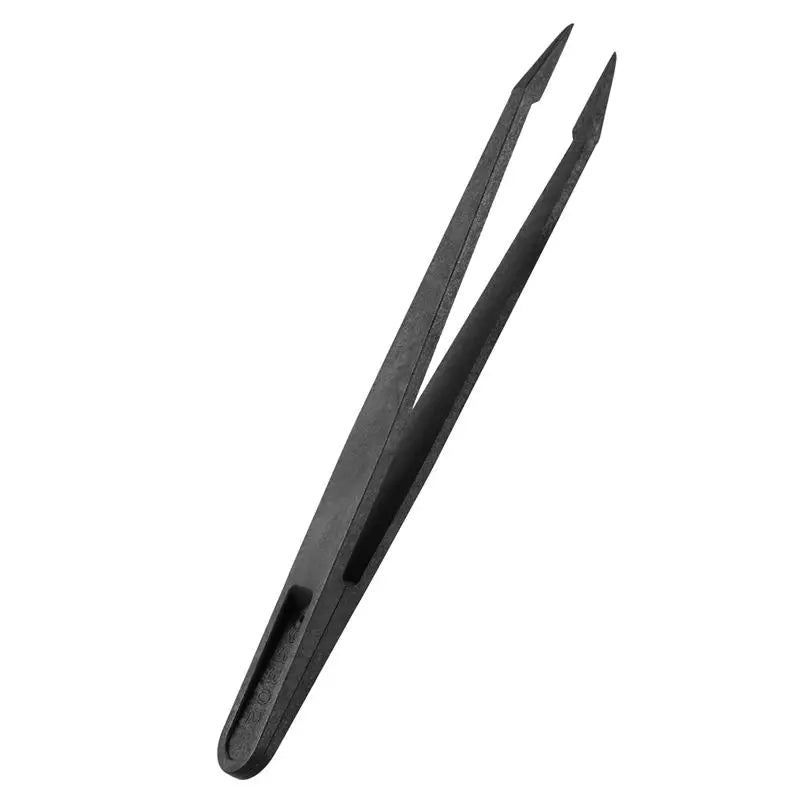 50-Pack Anti-Static Tweezers | Black Plastic Tip, 12cm