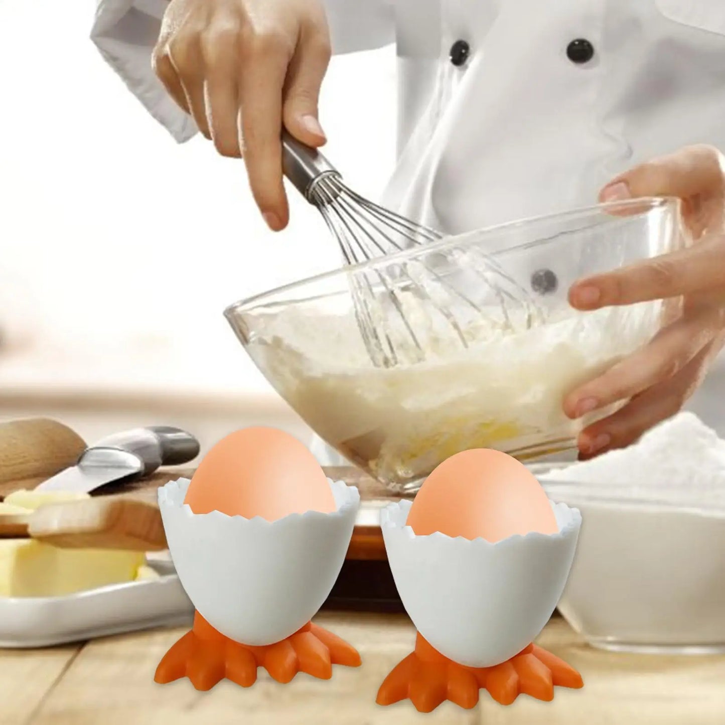 Chicken Feet Egg Cup Holder – Cute Boiled Egg Stand for Kitchen