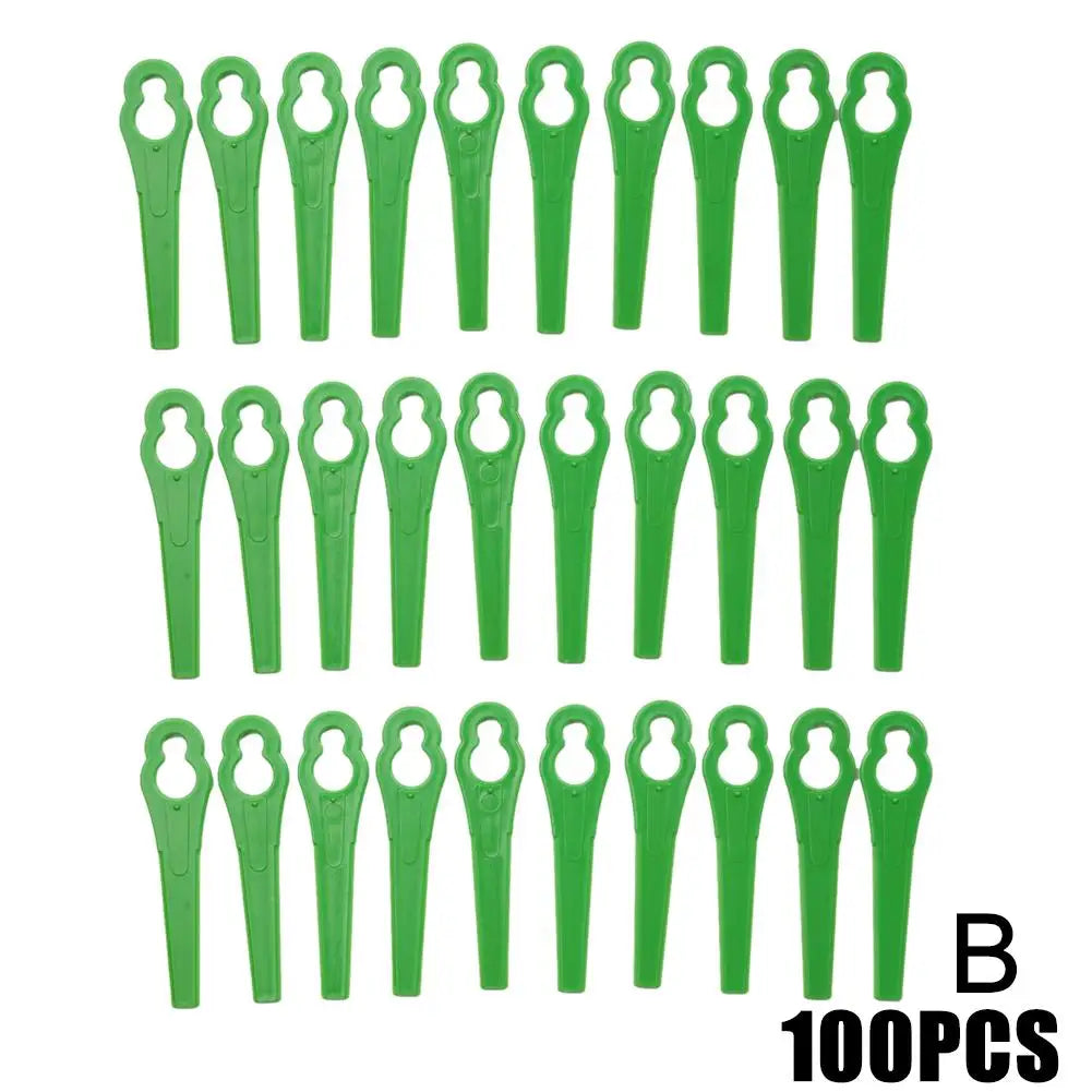 100-Pack Plastic Grass Trimmer Blades | Cordless Strimmer