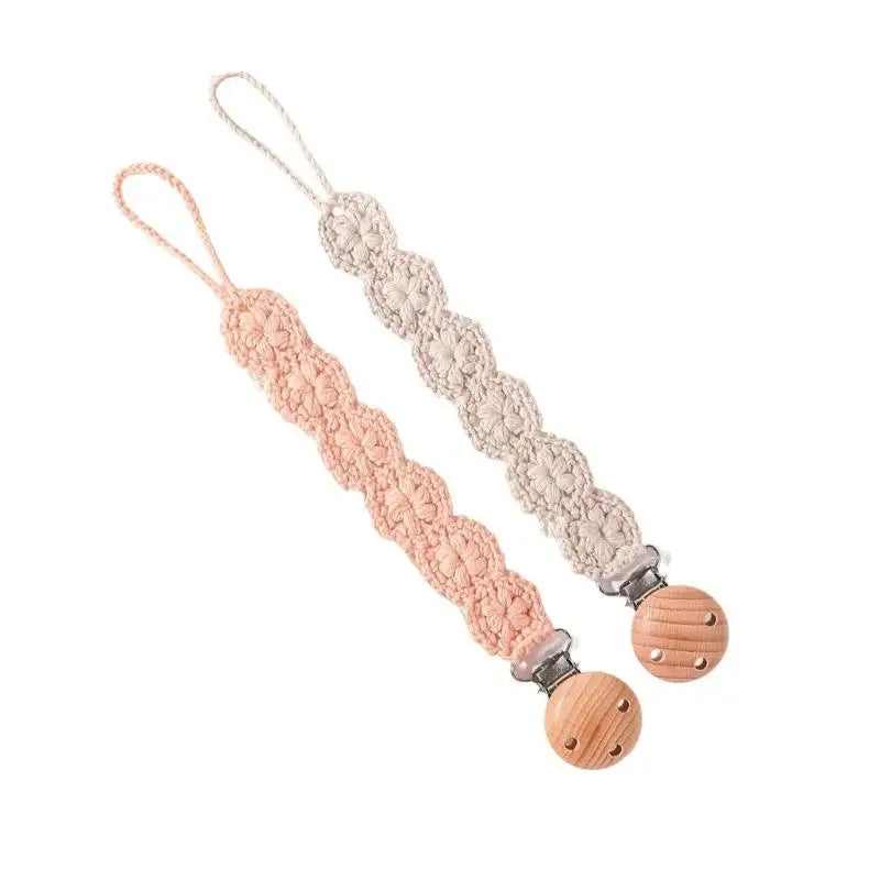 Baby Pacifier Clip Chain Holder 2-Pack – Safe & Soft Strap