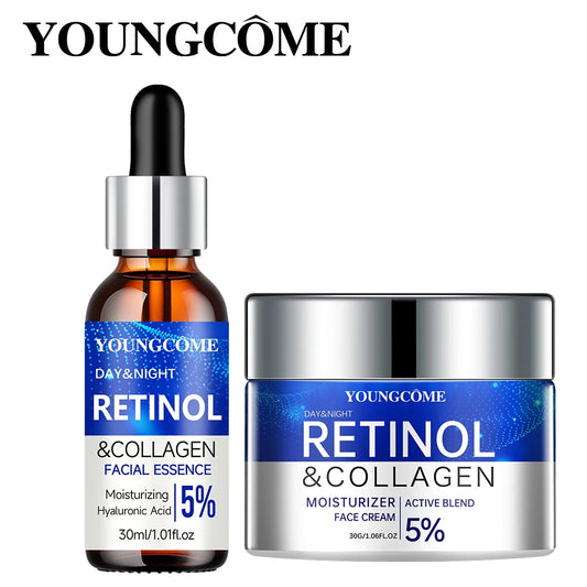 Retinol Cream Serum Combo Set Locks In Moisture Repairs Skin Smoothes Wrinkles Increases Elasticity For Younger Healthier Skin Peaceful Pleasures Health and Wellness