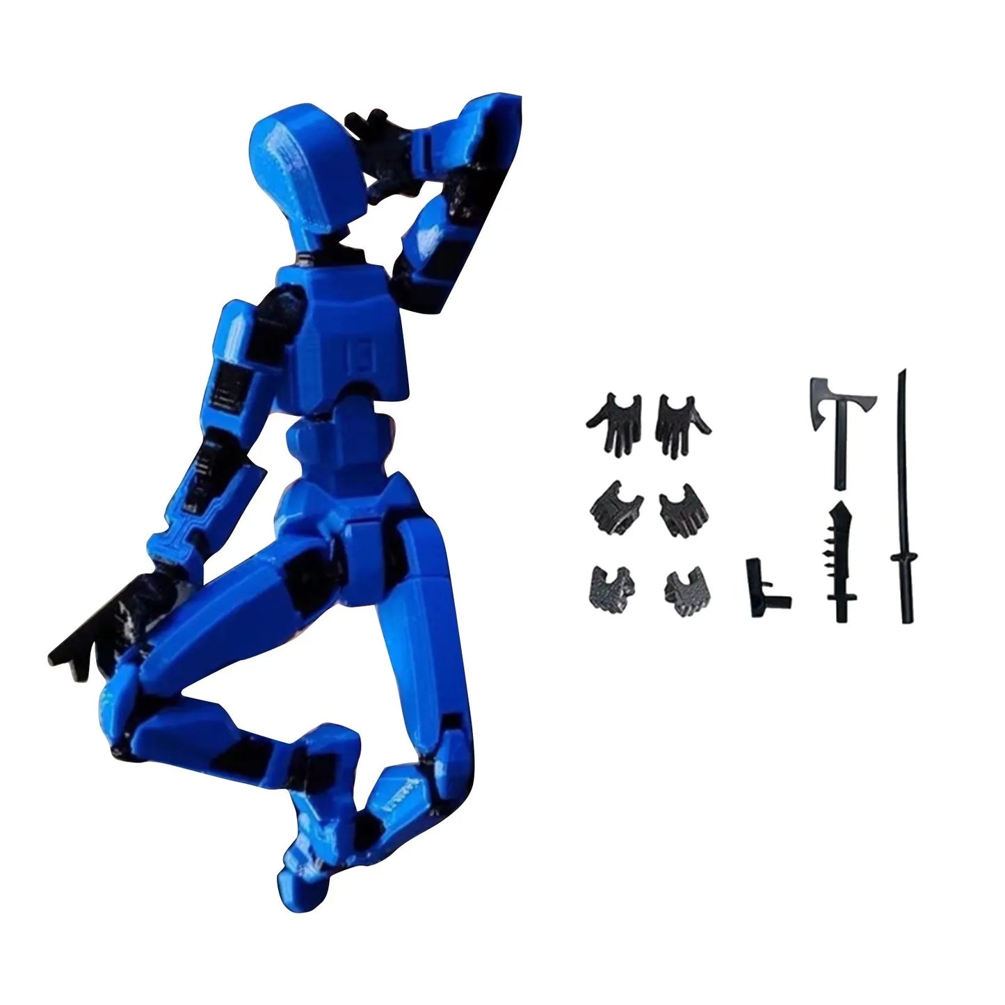 Titan 13 With Wings Figure Toys Lucky T13 Joint Movable Action Figuras 3D Printed Multi-Articular Robot Toys For Kids Gifts 13cm Peaceful Pleasures Health and Wellness Blue One Size