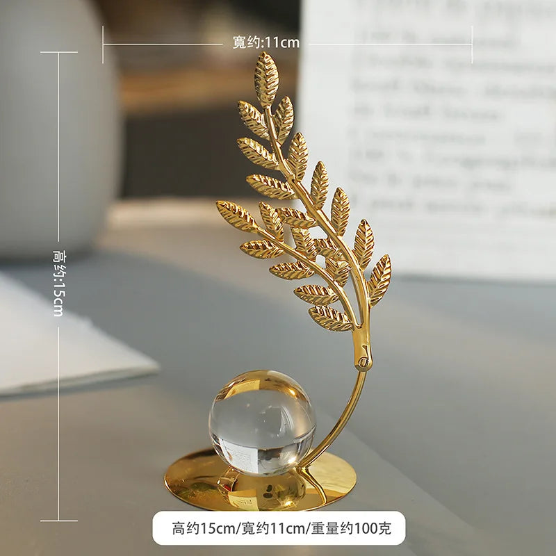 1Pc Modern Light Luxury Living Room Decor Ornaments Wrought Iron Crystal Ball Abstract Model Crafts Desktop Ornaments Home Decor Peaceful Pleasures Health and Wellness 04