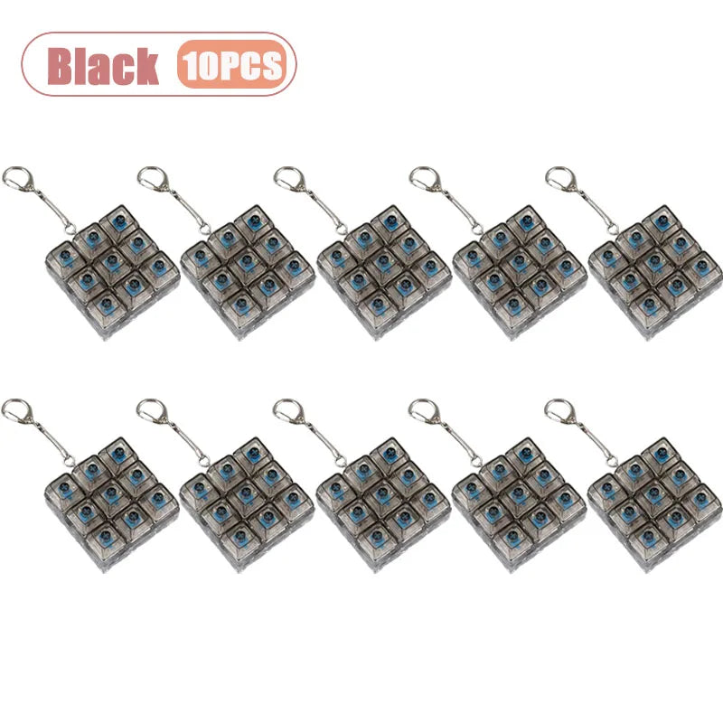 9-Key Mechanical Switch Tester Keychain Fidget Toy | 1–20 Pack
