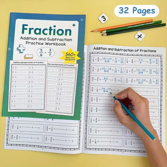 Fraction Practice Workbook Youngsters Addition Subtraction Elementary Peaceful Pleasures Health and Wellness Fraction Workbook