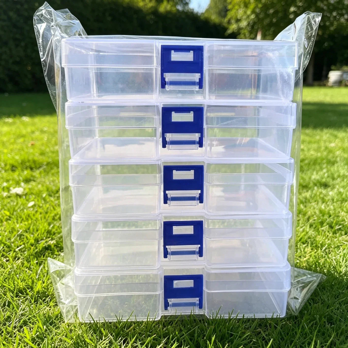 5-Pack Clear Locking Storage Boxes – Fishing & Small Items