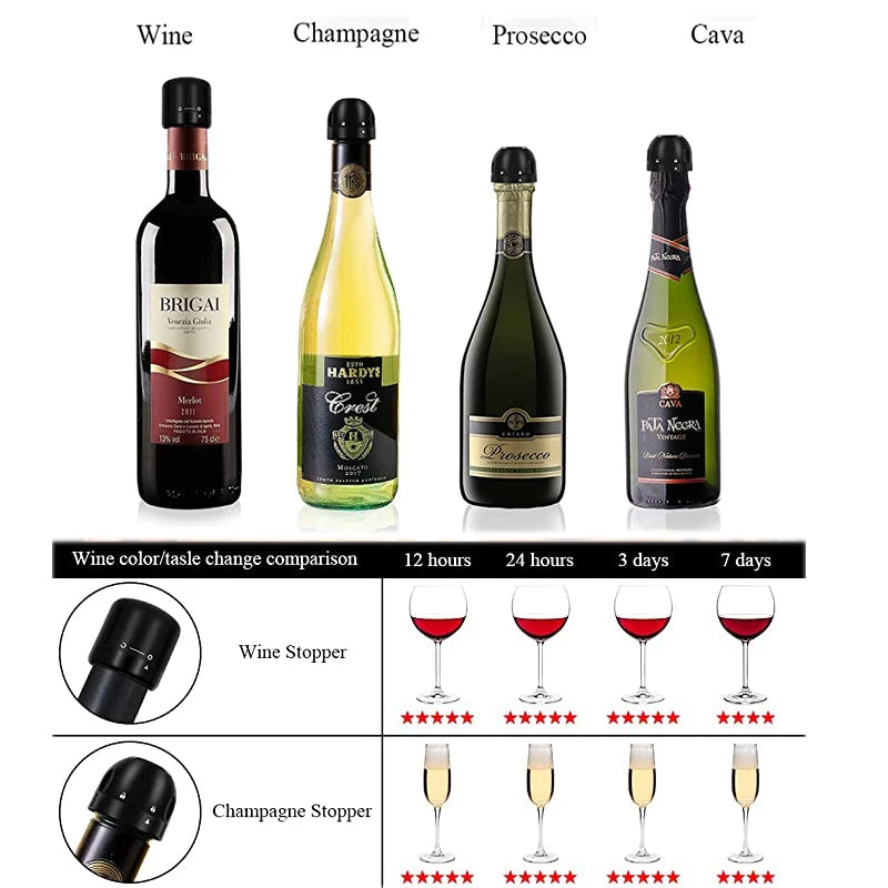 Wine Stopper Food Grade Silicone Leak-proof Sealer Retain Freshness Wine Plug Champagne Bottle Stopper Bar Tools Accessories Peaceful Pleasures Health and Wellness