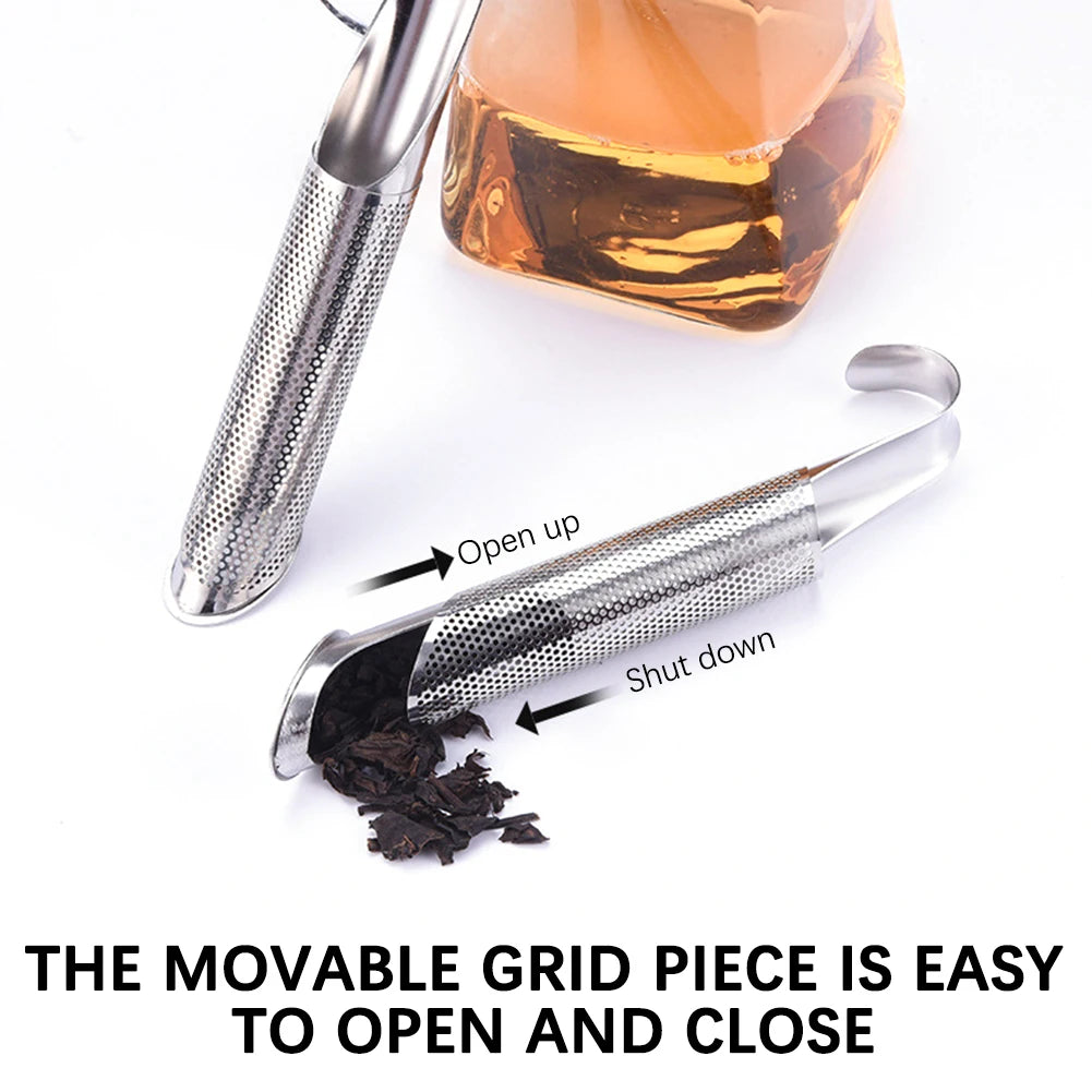 Tea Infuser Tea Strainer Wand Food Grade Curved Handle Tea Diffuser Stainless Steel Hook Tea Infuser For Loose Tea Leaf Coffee Peaceful Pleasures Health and Wellness