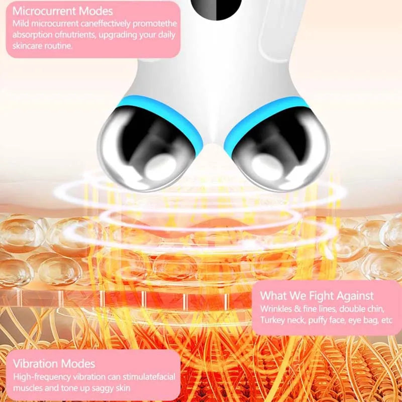 Home Microcurrent Beauty Device for Facial Wrinkle Tightening ABS Effective Nasolabial Folds Neck Wrinkles Fade Facial Lifting Peaceful Pleasures Health and Wellness