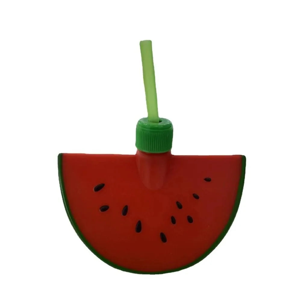 Lovely Cartoon Fruit Straw Cup Strawberry Pineapple Food Grade Plastic Drinkware Tea Milk Juice Multicolor Fruit Cup Summer Peaceful Pleasures Health and Wellness red-watermelon <0.25L