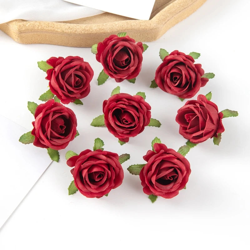 Artificial Silk Rose Heads – Wedding & DIY Decor, 15–30 pcs