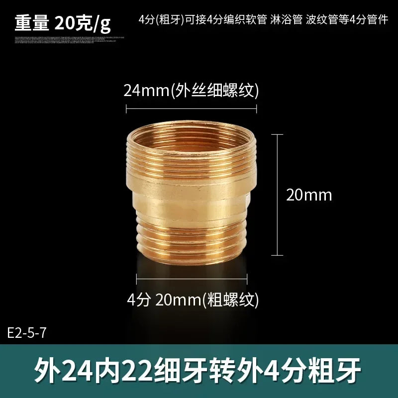 Brass Faucet Thread Coupler 1/2" to M16–M28 | Kitchen & Bath