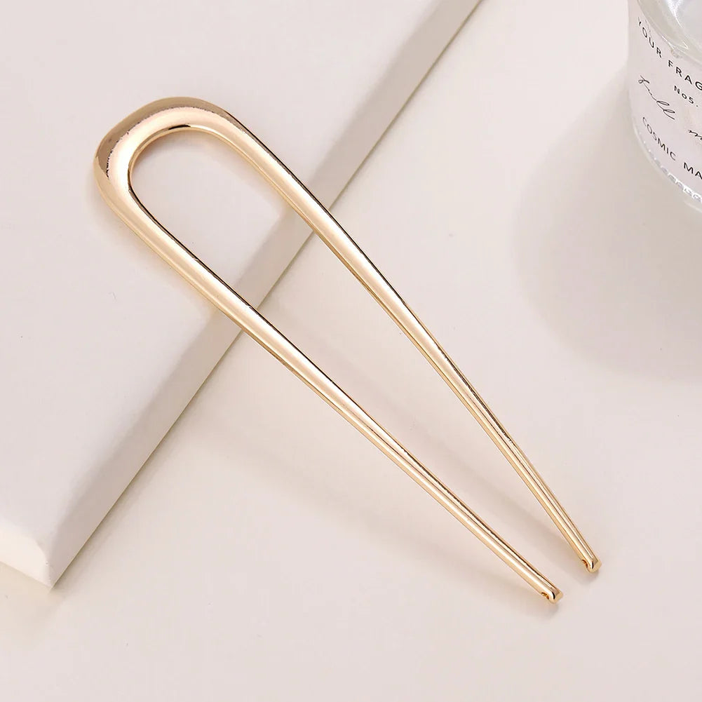 U-Shaped French Hair Pins – Colorful Metal Hair Sticks for Women