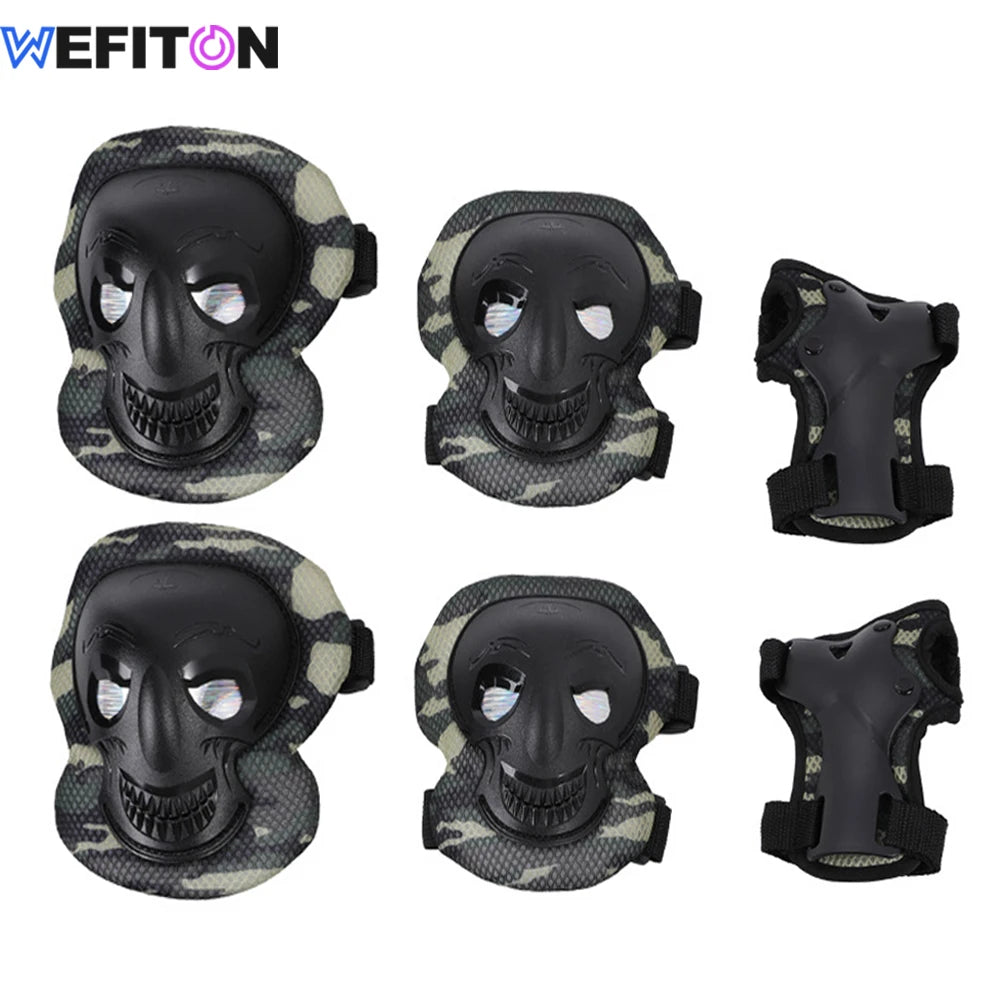 6Pcs/Set Skateboard Elbow & Knee Pads with Wrist Guards,Skate Pads for Youth Adult 6 in 1 Protective Gear Set for Skating Sports Peaceful Pleasures Health and Wellness