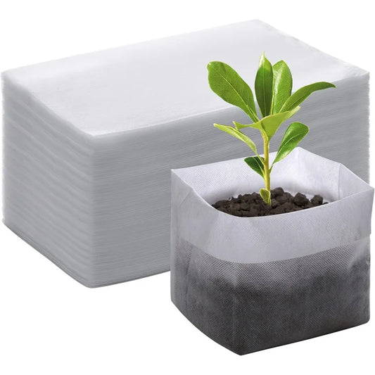 100-Pack Biodegradable Nursery Grow Bags | Non-Woven Fabric Pots Nursery Grow Bags Oasis Select