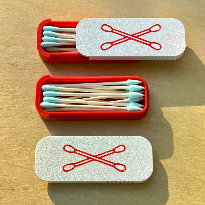 Mini Sliding Cotton Swab Storage Box – Dustproof Travel Case Swab Storage Case Peaceful Pleasures Health and Wellness
