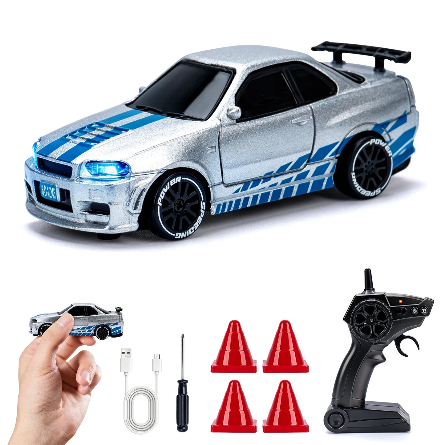 1 64 Speed Drift RC Car Mini Racing Model Light 4WD Remote Control