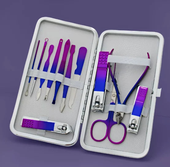 Nail Clipper Set, 7 Pcs Toenail Clippers, Stainless Steel Fingernail Clipper, and PU Leather Manicure Set, Gift Ideas Peaceful Pleasures Health and Wellness 12PCS