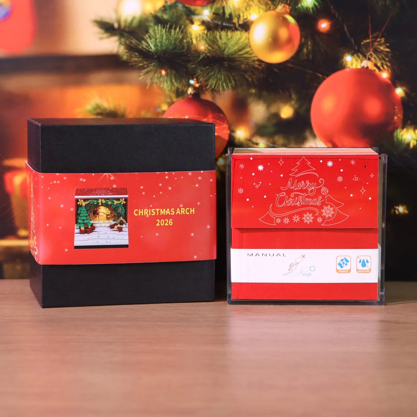 3D Christmas Arch Desk Calendar 2026 | LED Lights Memo Pad