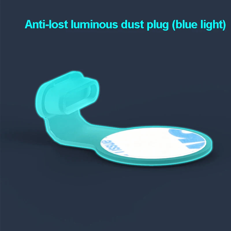 Phone Protector Micro Usb Luminous anti-loss Dust Plug Charm iphone 14 pro Accessories Rubber Plugs Type c Consumer Electronics Peaceful Pleasures Health and Wellness