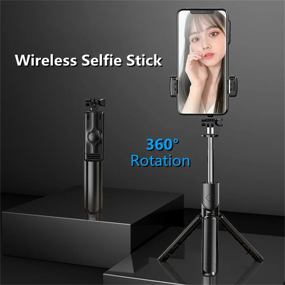 Wireless Selfie Stick Tripod Stand Bluetooth Remote Extendable Tripod for iPhone Mobile Phone Tiktok Live Streaming Peaceful Pleasures Health and Wellness