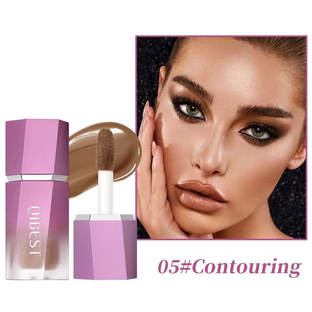 QIBEST Liquid Blusher Natural Cream Cheek Eye Tint Blush Multi-use Makeup Stick Liquid Contouring Highlighter Brighten Cosmetics Peaceful Pleasures Health and Wellness 05 Liquid Bronzer