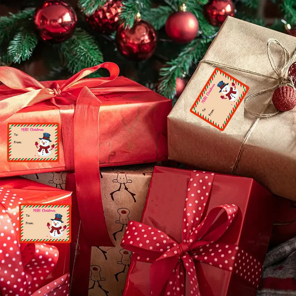 Roll Christmas Label Santa Sticker Self-adhesive Birthday Holiday