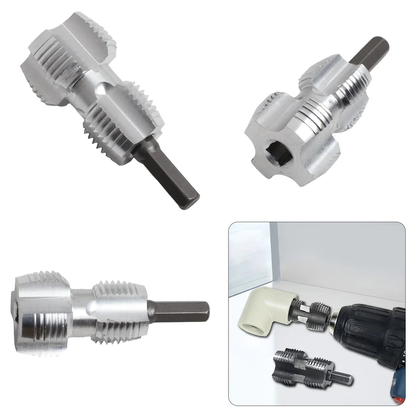 PVC Pipe Threader Kit – 4 & 6 Point Internal Thread Tap Tool