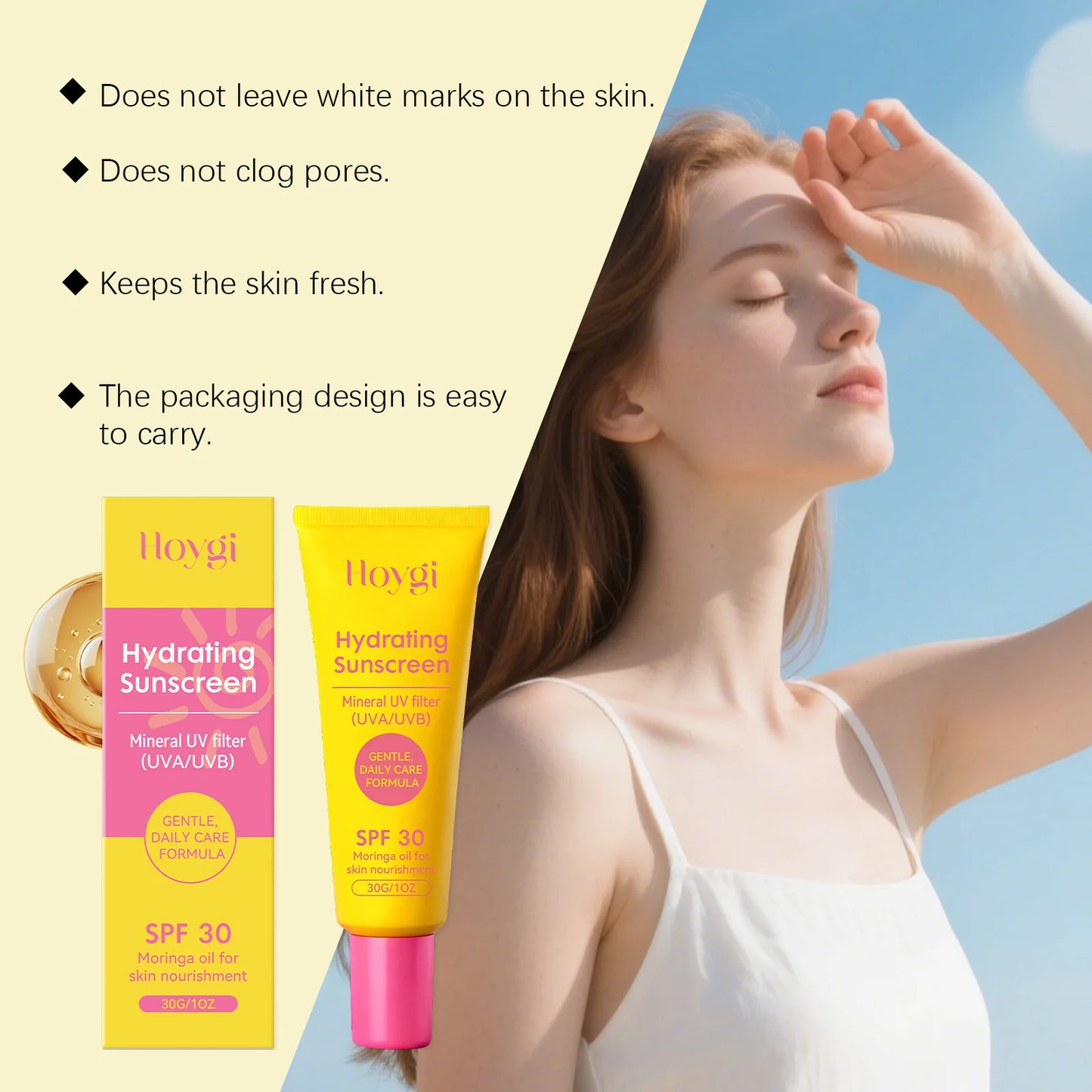 SPF 30+ Mineral Face Cream | Moringa Oil Moisturizer – 30g