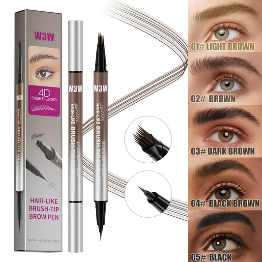 W3W 4D Microblading Eyebrow Pen – 2-in-1 Waterproof Dual-End Eyebrow Makeup Pen Oasis Select
