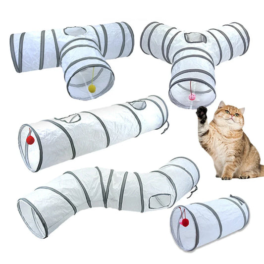 Foldable Cat Tunnel Toy – Interactive Play Tube for Cats Cat Tunnel Toy Peaceful Pleasures Health and Wellness