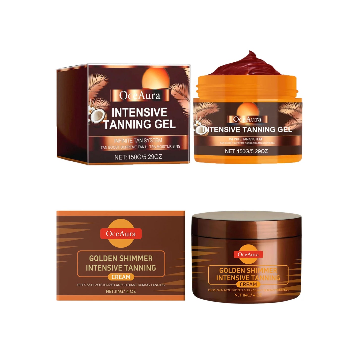 Sunless Self Tanning Gel & Bronzing Cream Set – Glow
