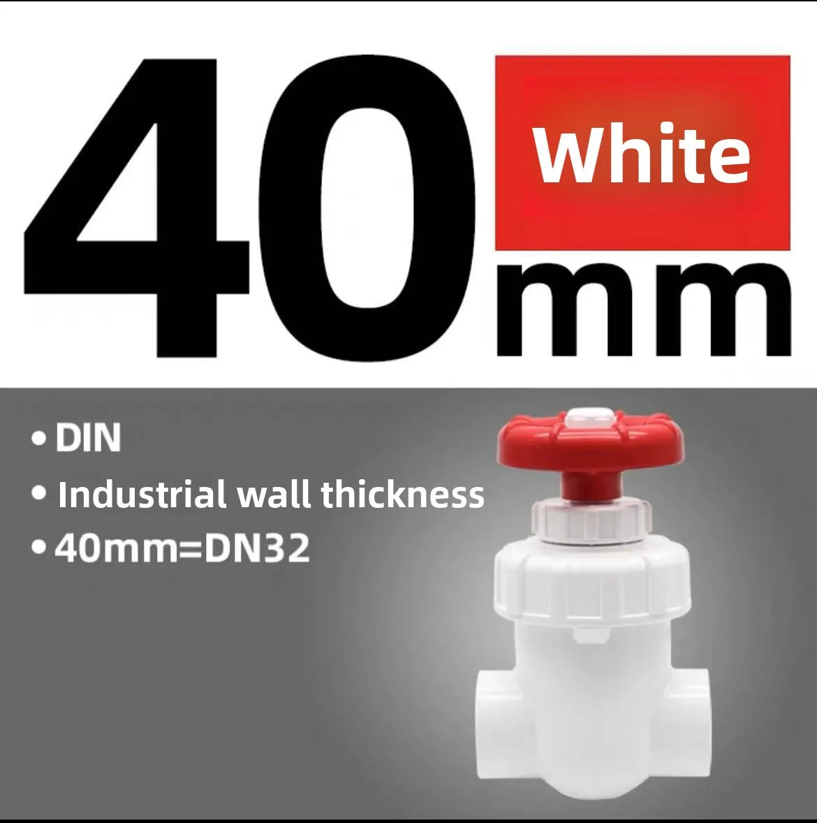 UPVC Gate Valve 20–40mm | Garden Irrigation & Aquarium Flow Control
