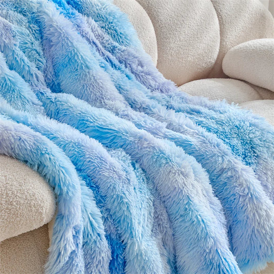 Fluffy Fuzzy Faux Fur Throw Blanket for Couch Sofa Bedroom Blanket for Bed Lightweight Thermal Blanket Warm Blankets for Winter Peaceful Pleasures Health and Wellness