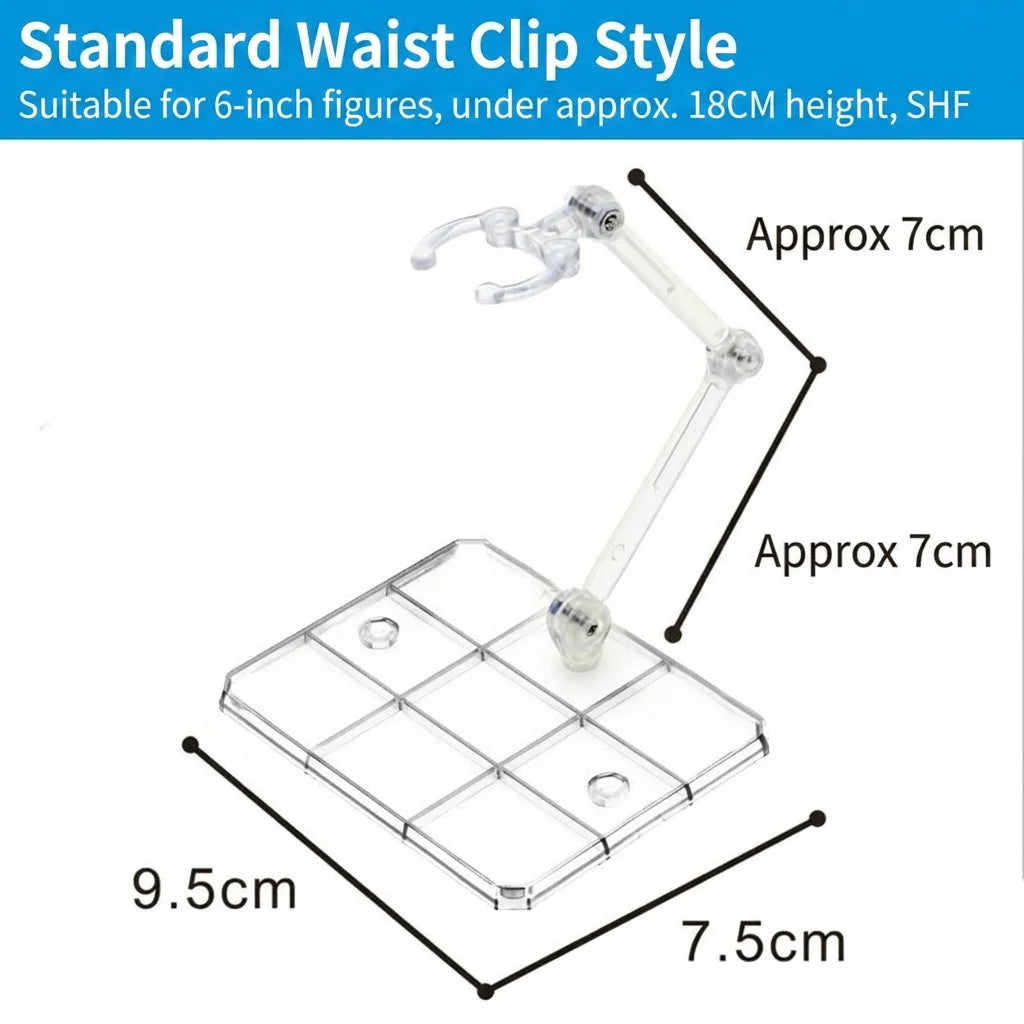 Acrylic Clear Action Figure Display Stand | Adjustable Clip Base