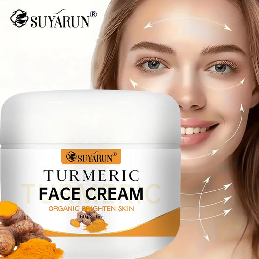 SUYARUN Turmeric Face Cream - Anti-Aging & Brightening, Oil-Free Moisturizer for Sensitive Skin, Organic Skincare with Vitamin E Peaceful Pleasures Health and Wellness