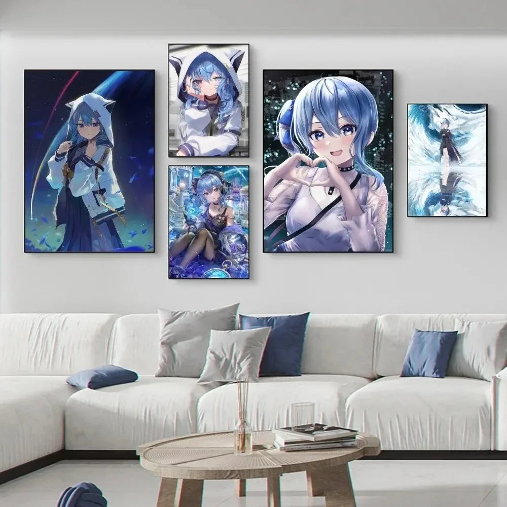 Hoshimachi Suisei Hololive Anime Canvas Wall Art Poster