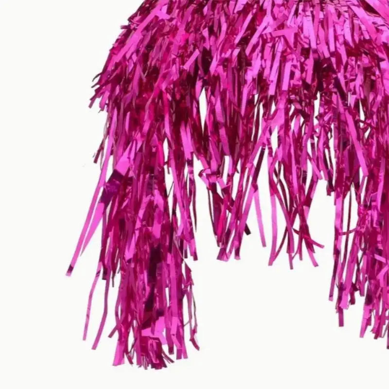 Foil Tinsel Fancy Dress Wig | Metallic Party & Cosplay Wig