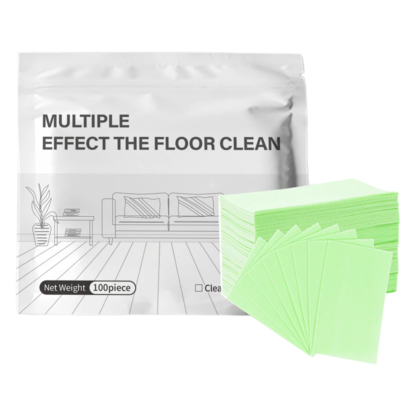 100Pcs Powerful Floor Cleaning Sheets Gentle Effection Concentrated Floor Cleaner Toilets Cleaning Tablets for Kitchen Bathroom Peaceful Pleasures Health and Wellness Green