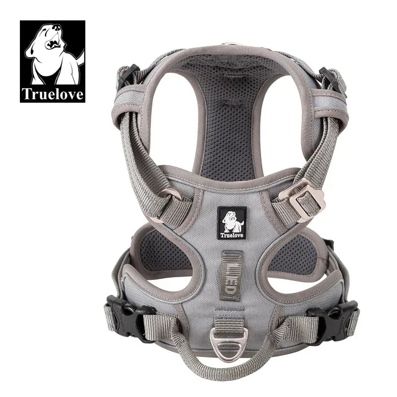 Truelove Pet Explosion-proof Dog Harness Camouflage Reflective Nylon Special Edition and Upgrade Version Easy to Adjust TLH5653 Peaceful Pleasures Health and Wellness Grey XL United States