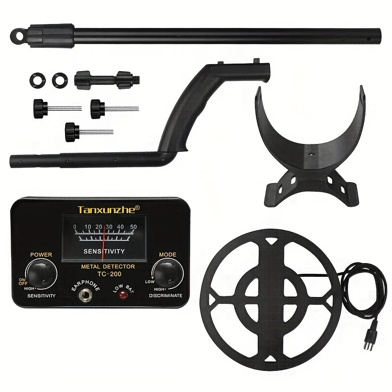 TC-200 New Upgrade Metal Detector Underground Wire Iron Metal Gold Detector Adjustable Tracker for Treasure Search Peaceful Pleasures Health and Wellness TC-200-black