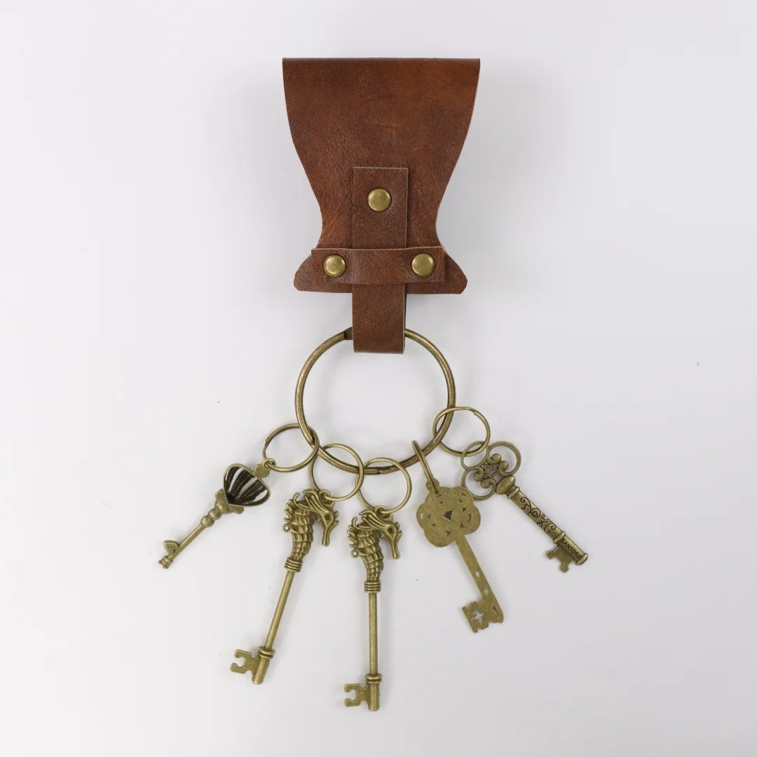 Retro Metal Keychains Circular Rings Cosplay Belts Medieval Clothing