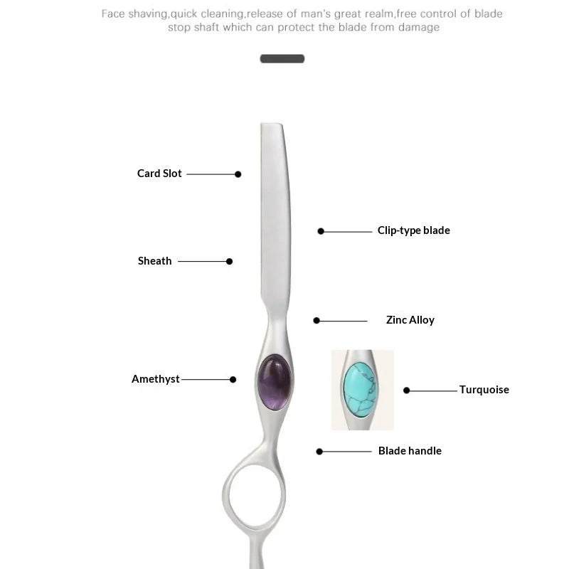 Professional Sharp Barber Razor Blade Purple Dragon Hair Razors Cut Hair Cutting Thinning Knife Salon Tools Peaceful Pleasures Health and Wellness