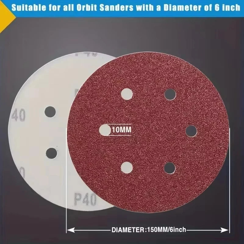 10 20 6 Hole Sanding Sheet 60-600 Gravel Flocking Sandpaper Track