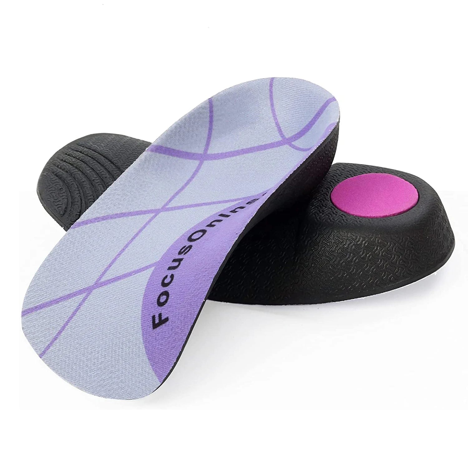 Rooruns Orthopedic Insoles Fasciitis Plantar Arch Support,Heel Spur Pain Relief Insoles for Walking Running Sports Peaceful Pleasures Health and Wellness Purple S