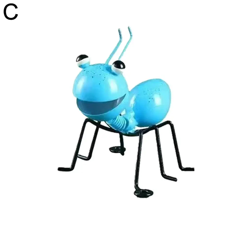 Cute Ant Statue Garden Decor Figure Stand Ant for Outdoor Yard Lawn Decoration Iron Ant Sculpture Home Desktop Decoration Peaceful Pleasures Health and Wellness Blue
