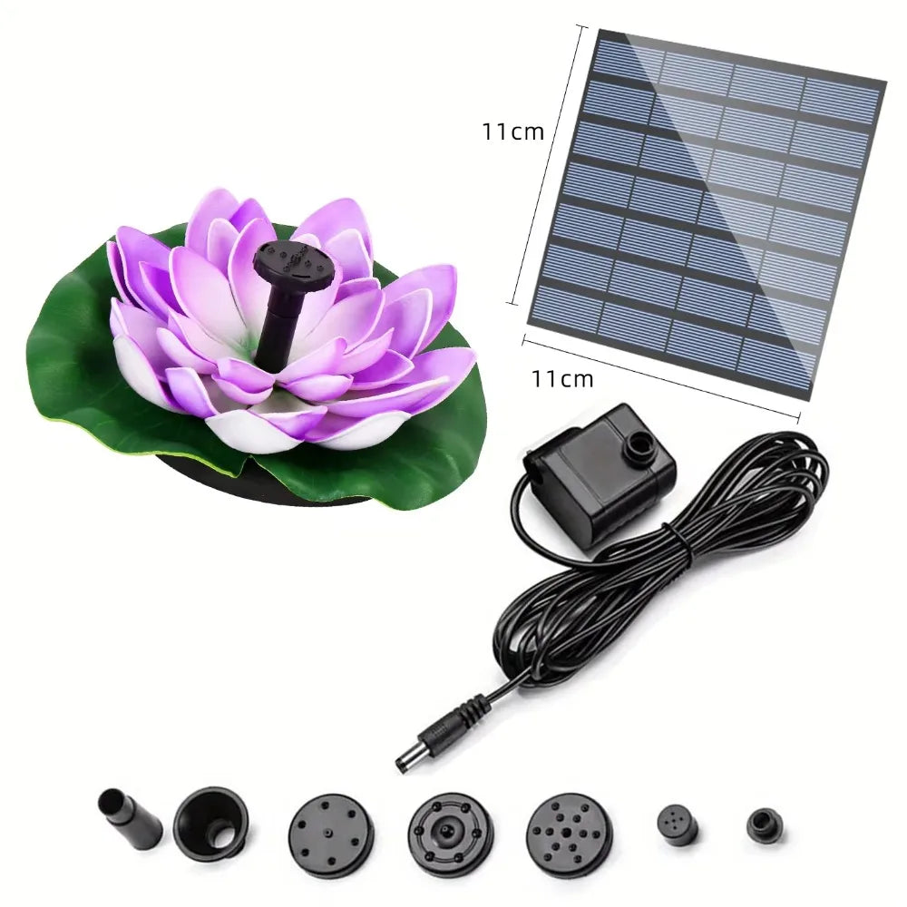 Solar Floating Lotus Fountain Pump – 1.2W Pond & Bird Bath